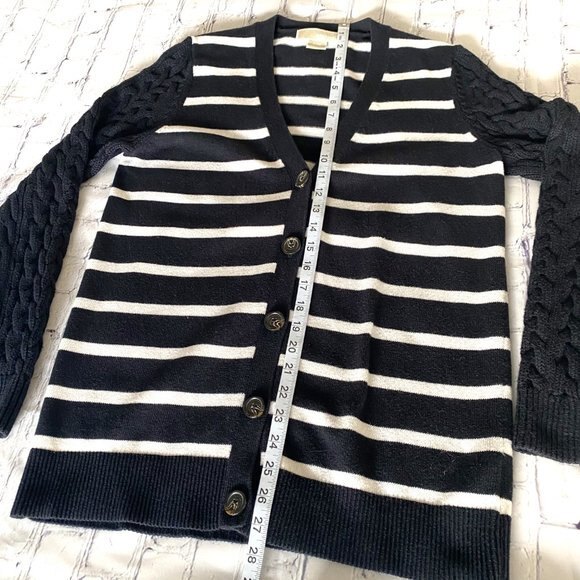 MICHAEL Michael Kors Striped Button front Angora Blend Cardigan MP - Picture 11 of 13